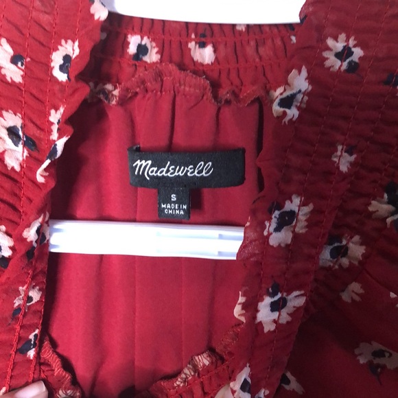 Madewell sheer mock neck blouse - Picture 3 of 6